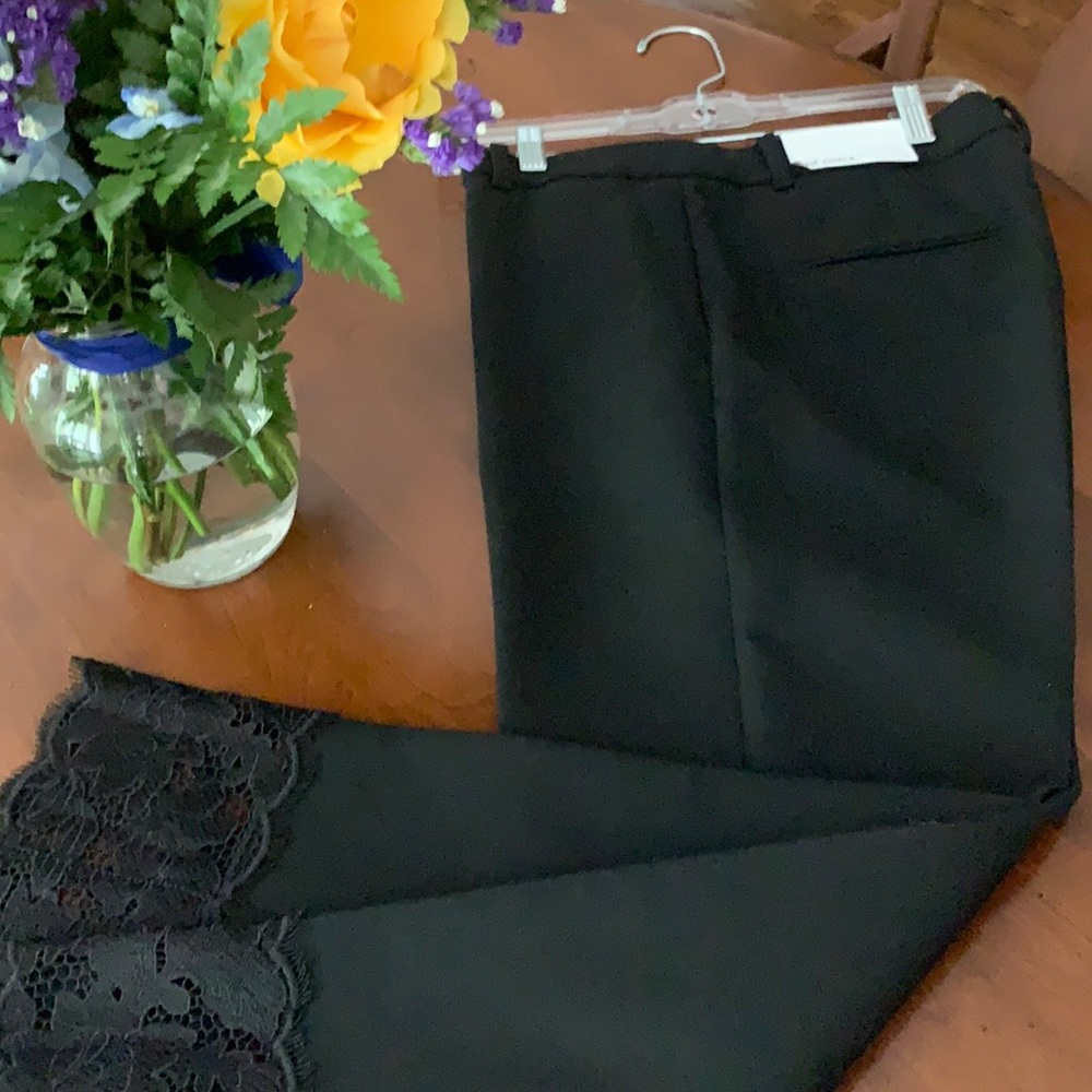 Ann Taylor Ankle Pant with lace hem.